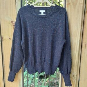 Sparkle and Shine Nine West Women's Metallic Crew Neck Sweater Size XL